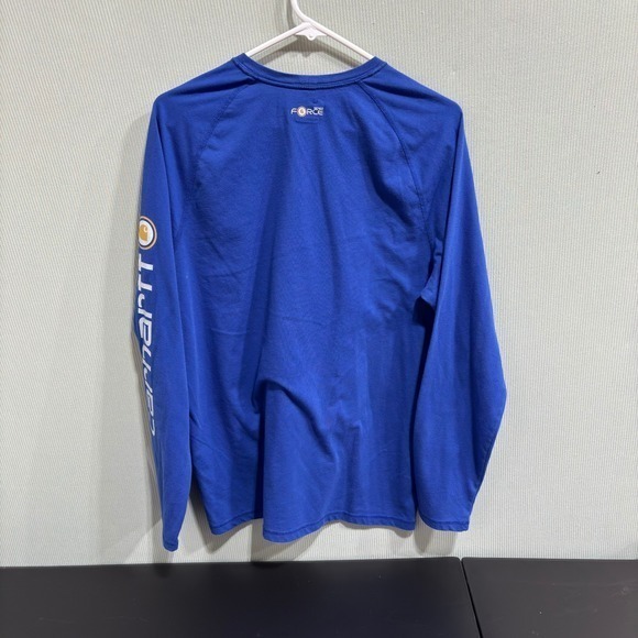 Carhartt Force Relaxed Fit Long Sleeve T Shirt Blue Mens Size M - Picture 2 of 9